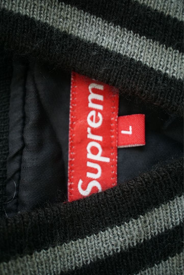 02aw 常田着 初期 Supreme レザー 切り替え スタジャン old 黒