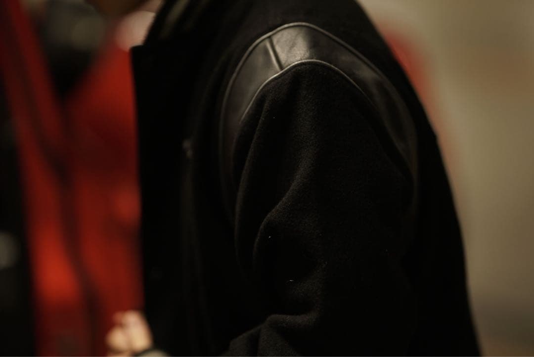 02aw 常田着 初期 Supreme レザー 切り替え スタジャン old 黒