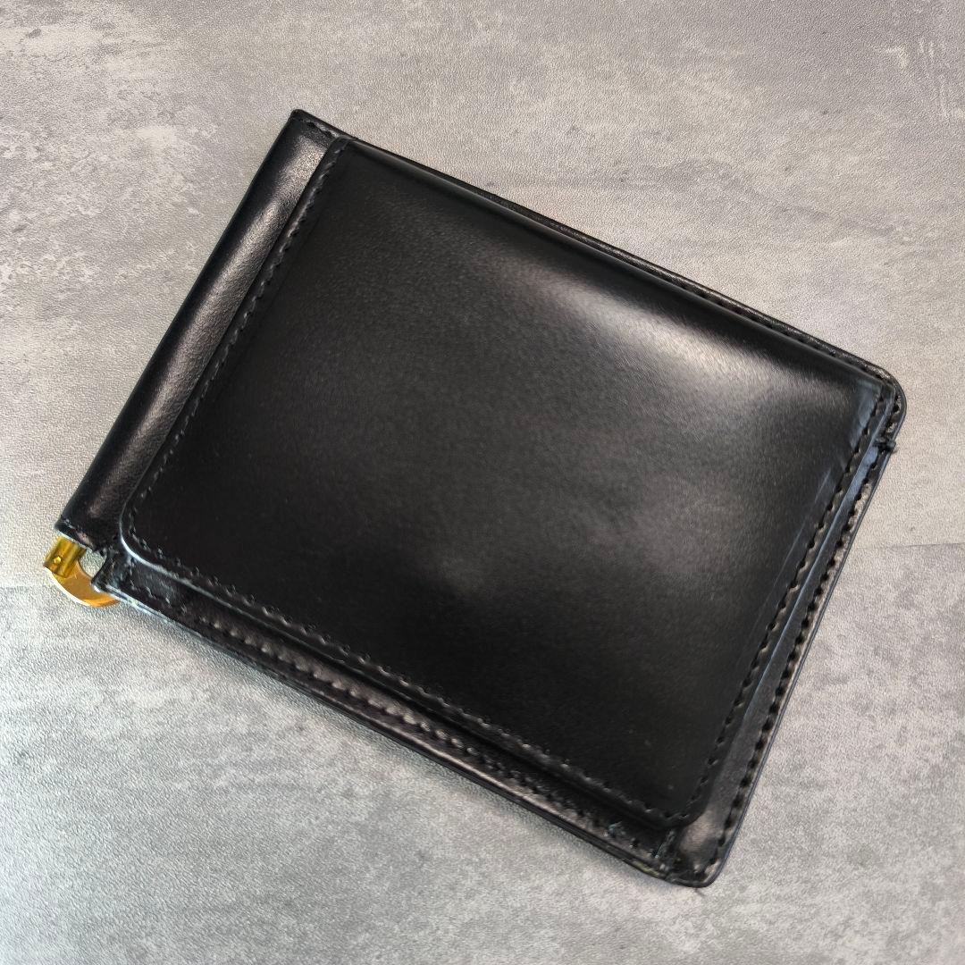 美品　GLEN　グレンロイヤル　マネークリップ　財布　ブラック　レザー