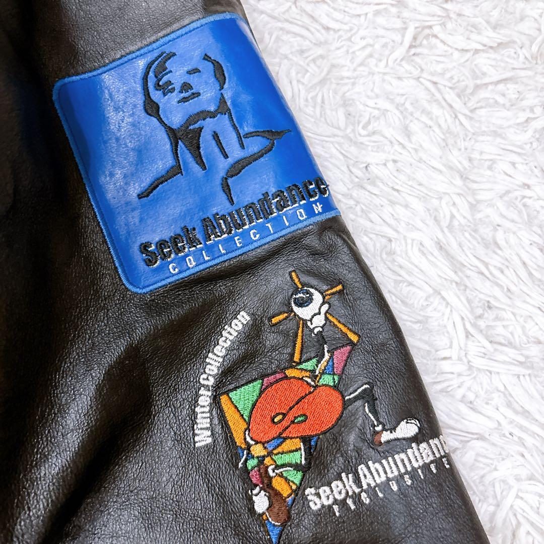 JH DESIGN リバーシブル 袖レザー 刺繍ロゴ スタジャン　3XL