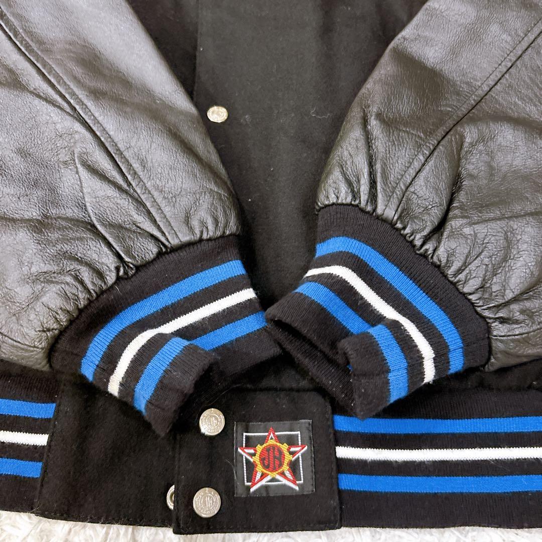 JH DESIGN リバーシブル 袖レザー 刺繍ロゴ スタジャン　3XL