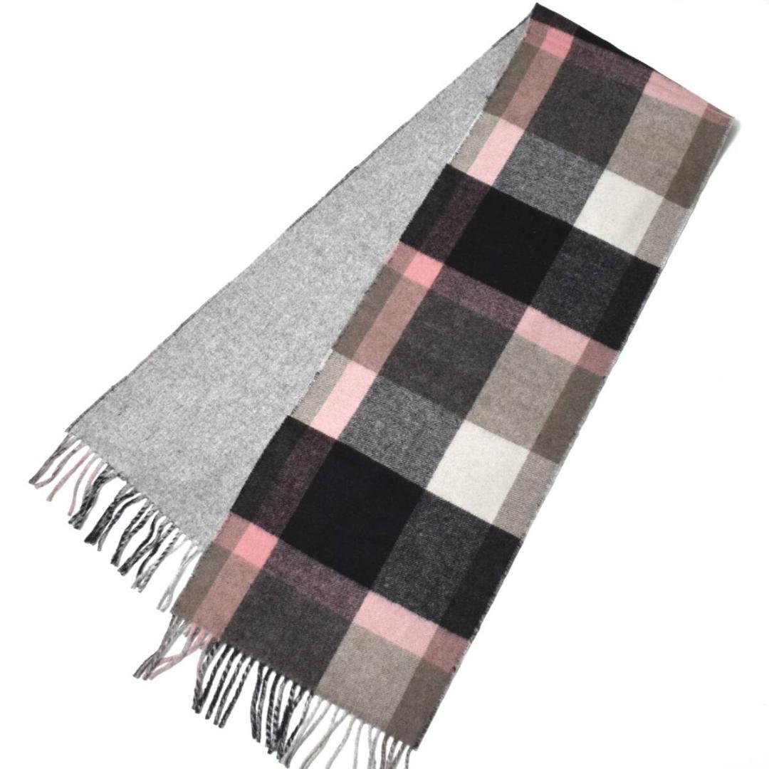 未使用 ブラックレーベル クレストブリッジ カシミヤ混 リバーシブル マフラー