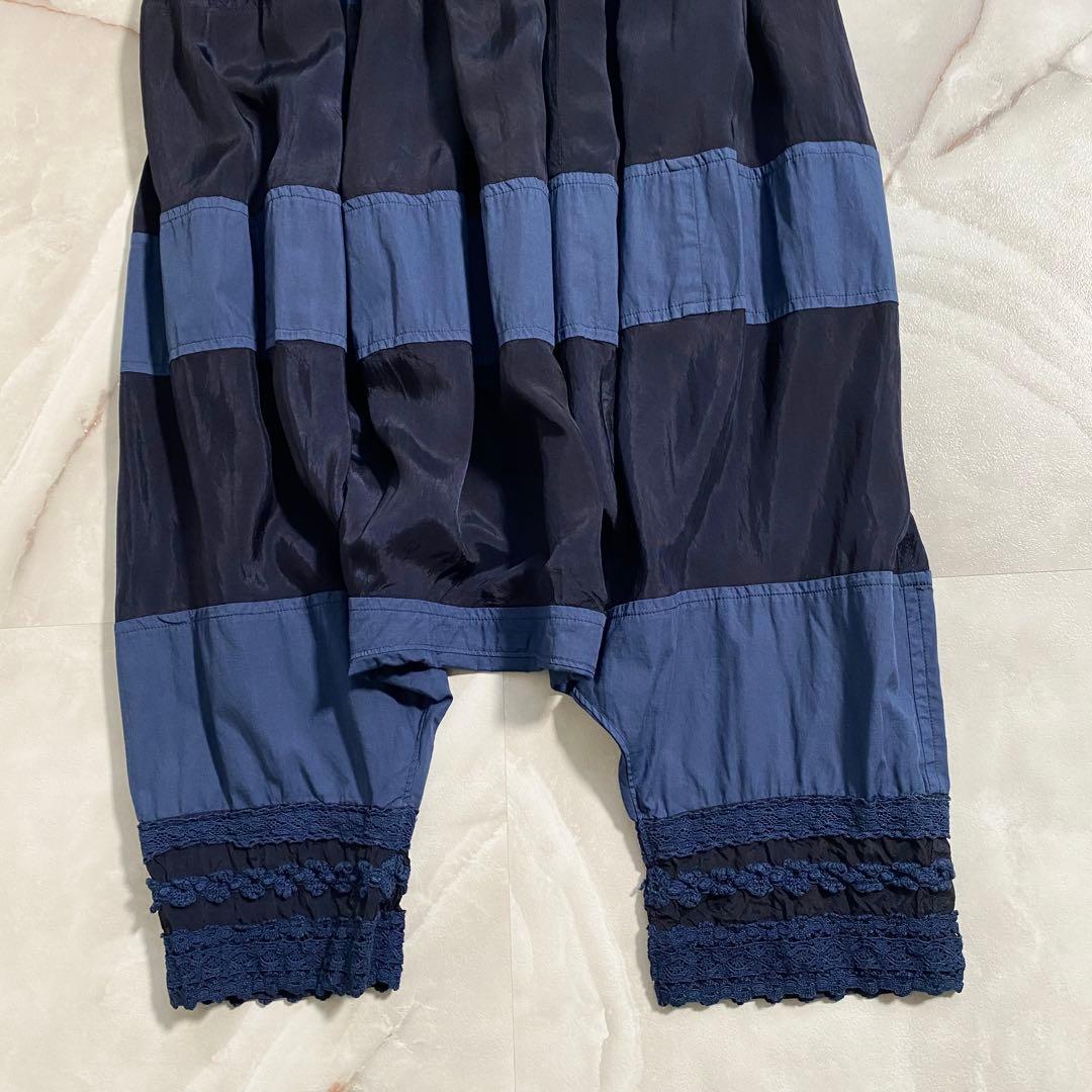 A16629 美品 トリココムデギャルソン 14ss ボーダーバルーンパンツ