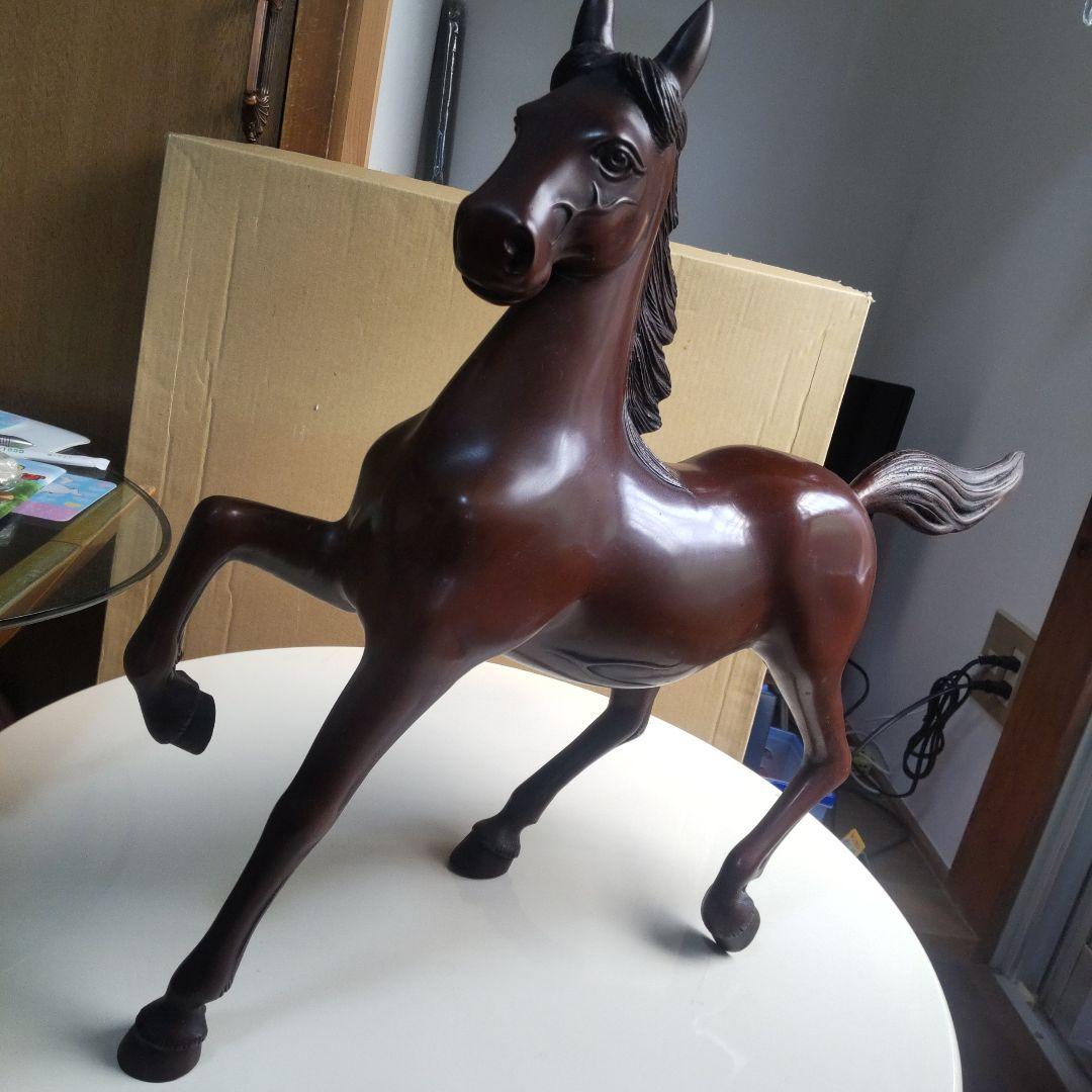 ブロンズ製馬の彫刻 約50ｃｍ、10.2キロ、 ダークブラウン