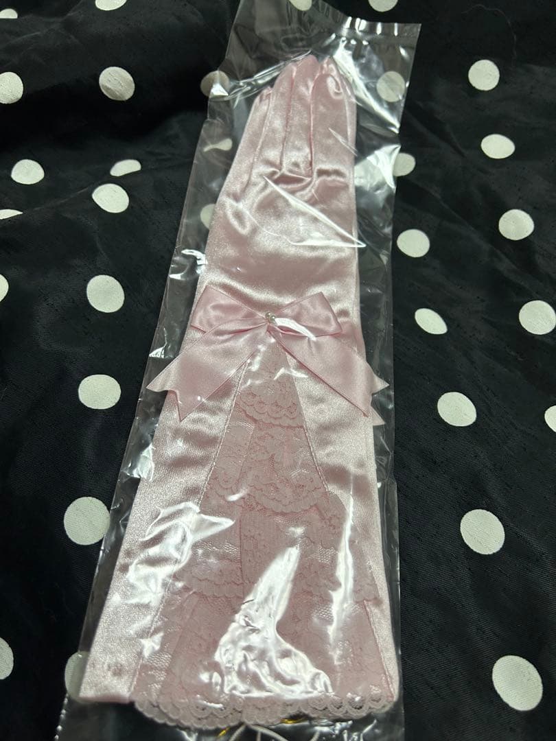 JESUS DIAMANTE シンデレラグローブ　ピンク　リボン　未使用　日本製