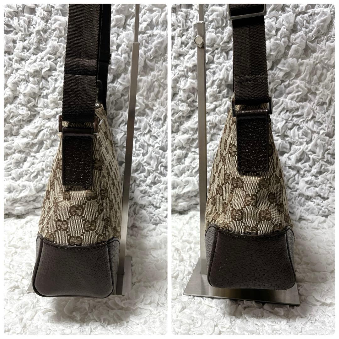 良品✨グッチ ショルダーバッグ GG柄 スクエア キャンバス　肩掛け　ベージュ