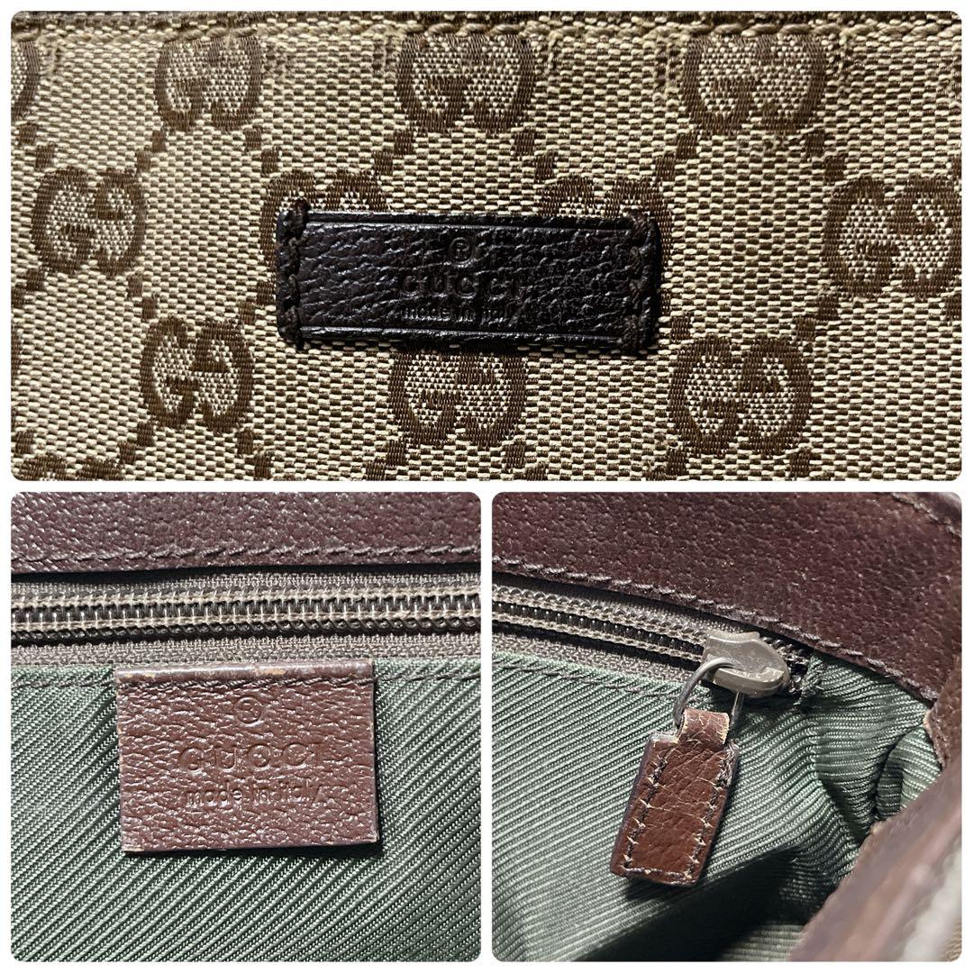 良品✨グッチ ショルダーバッグ GG柄 スクエア キャンバス　肩掛け　ベージュ