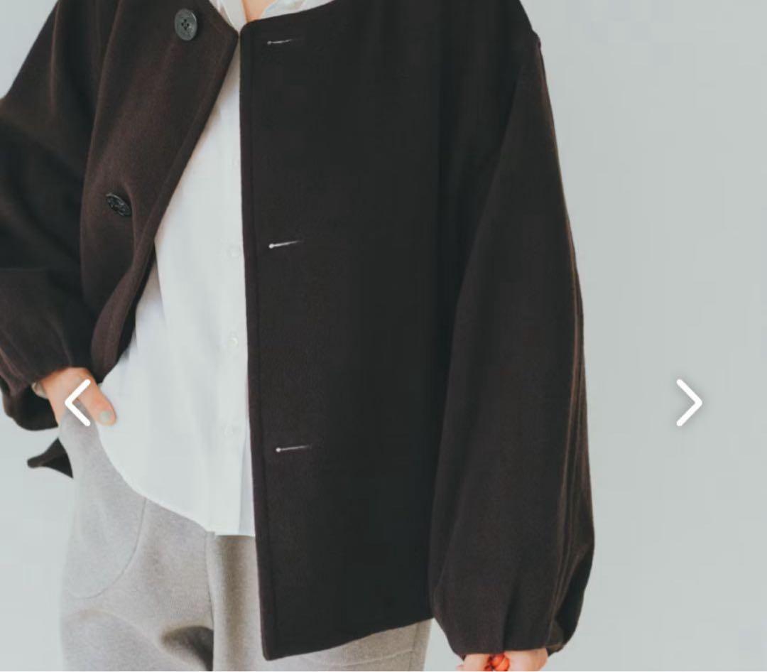 ✨人気✨　ORCIVAL オーシバル/ノーカラーコート　ナチュラル　ブラウン