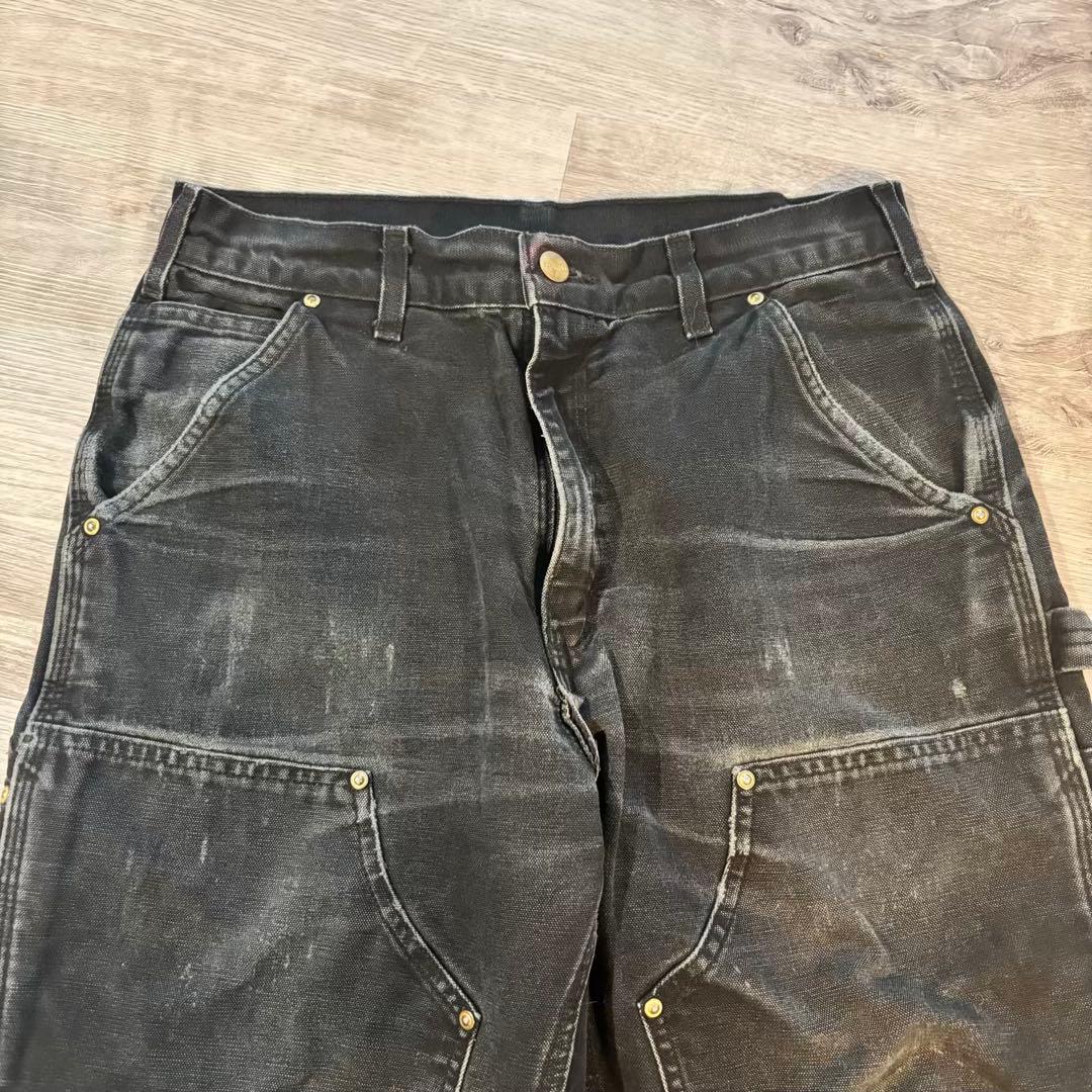 【鬼ヒゲ】Carhartt B01 BLK USA製ブラック ダブルニー#518