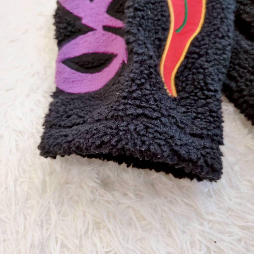 ◾︎激レア◾︎ ガルフィー ボアパーカー ビッグ刺繍ロゴ 燃える薔薇 中型犬 黒