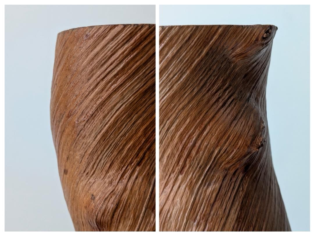 ビンテージ 40s 天然木 くり抜き オブジェ 一輪挿し プランター 戦前 希少