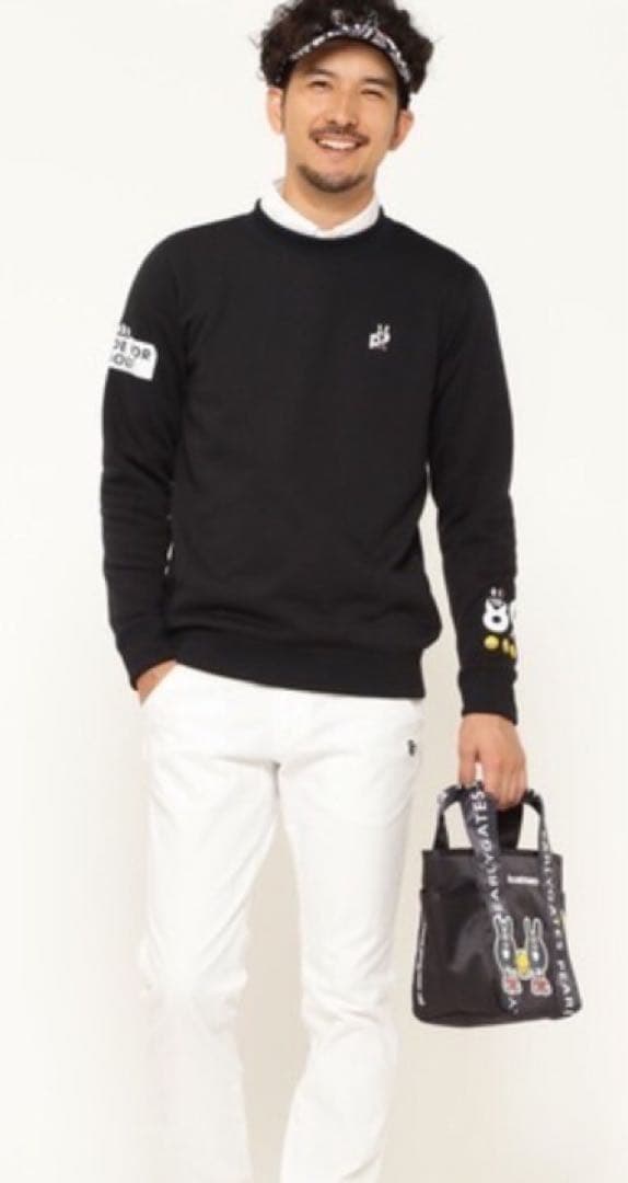 新品 正規品 パーリーゲイツ どうしちゃったPGスウェット紺 サイズ6 XL