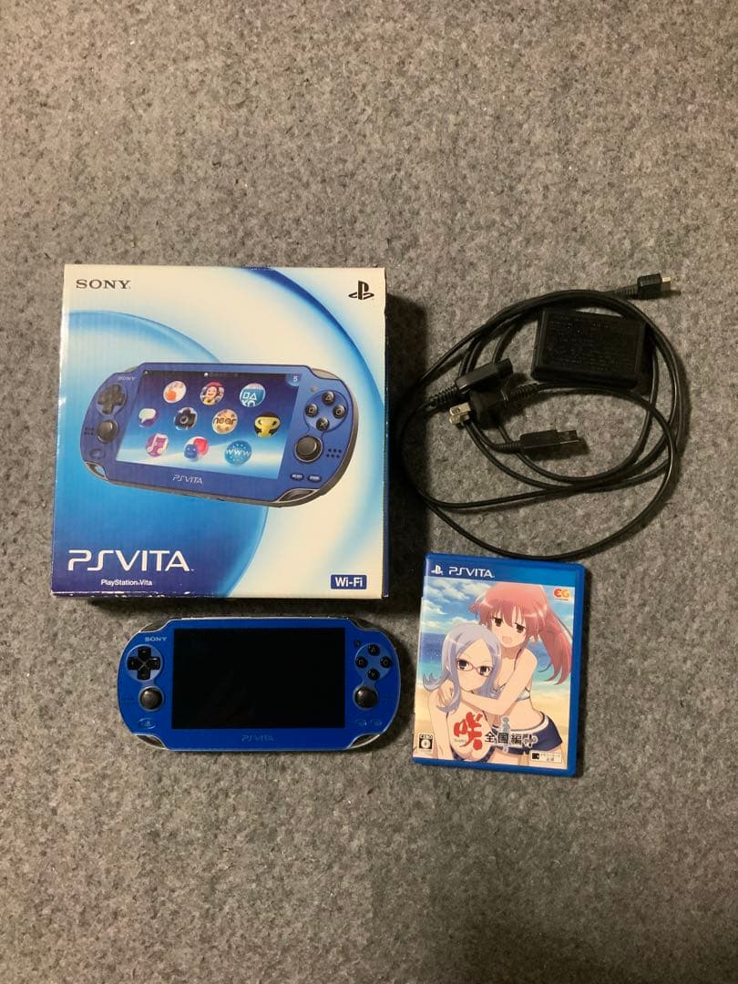 PSVita ブルー 本体 PCH-1000 メモリーカードとソフト2つ付き