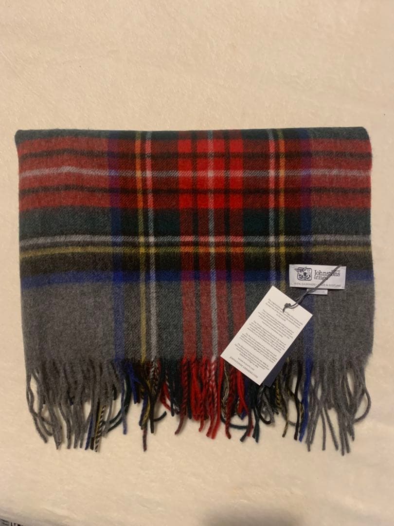 新品ジョンストンズストール大判カシミア100％グレースチュワートISZX1607