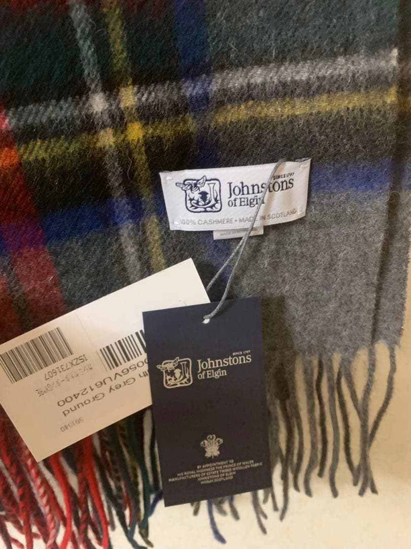 新品ジョンストンズストール大判カシミア100％グレースチュワートISZX1607