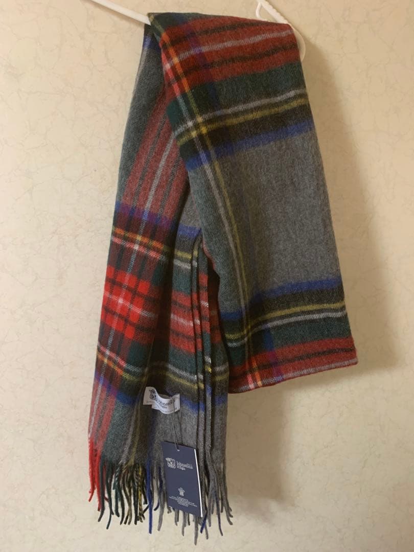 新品ジョンストンズストール大判カシミア100％グレースチュワートISZX1607