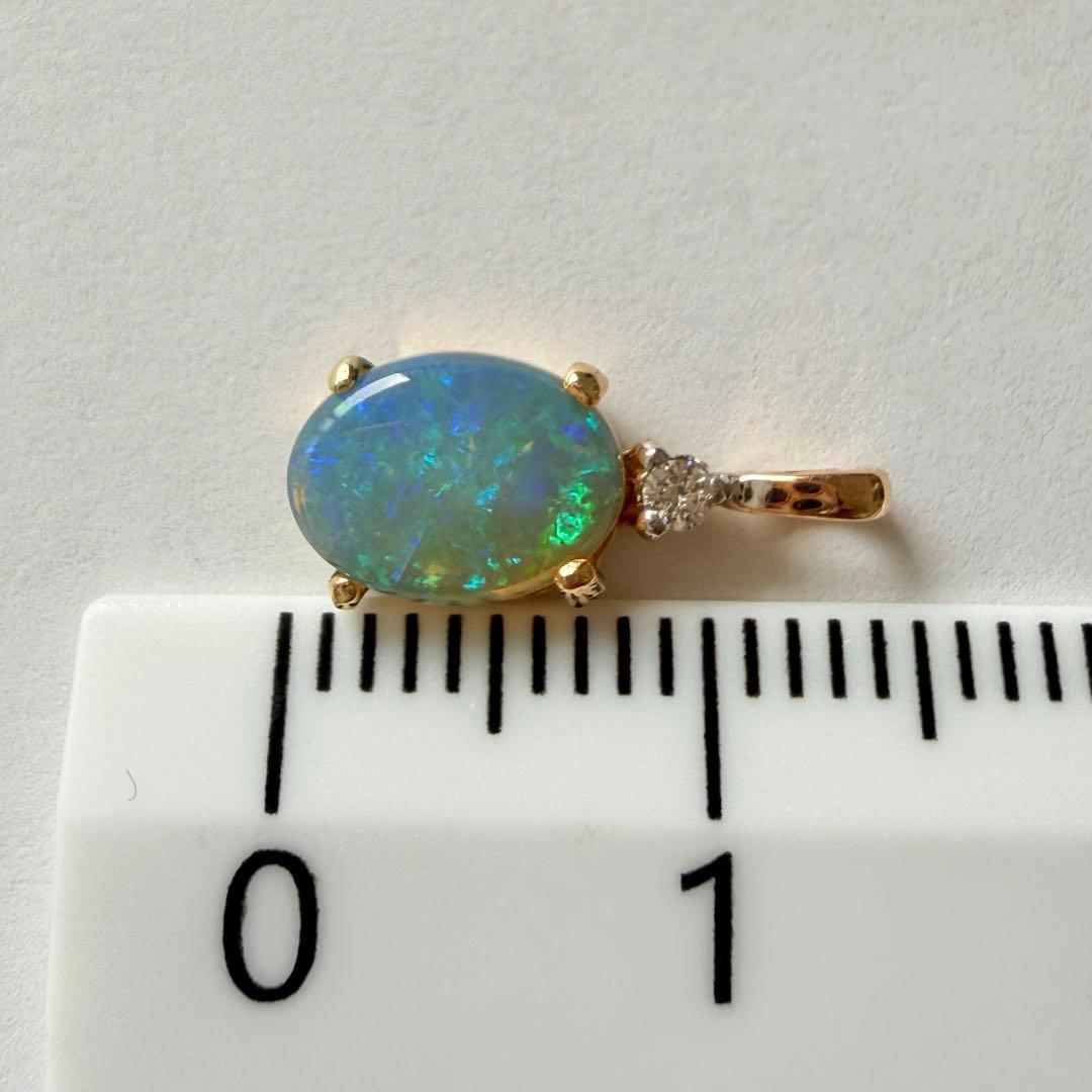K14 オパール　ダイヤモンド　トップ　585刻印有り