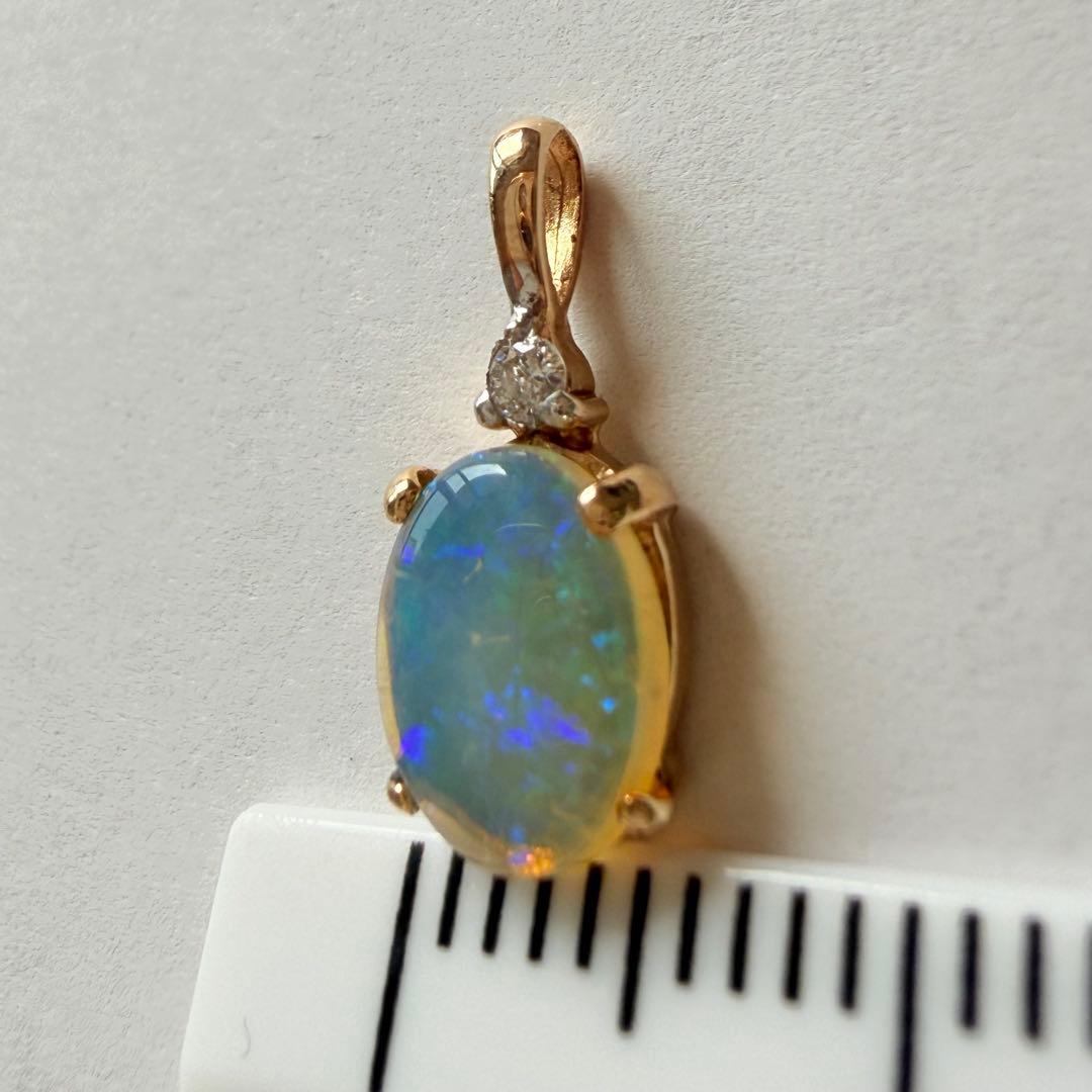 K14 オパール　ダイヤモンド　トップ　585刻印有り