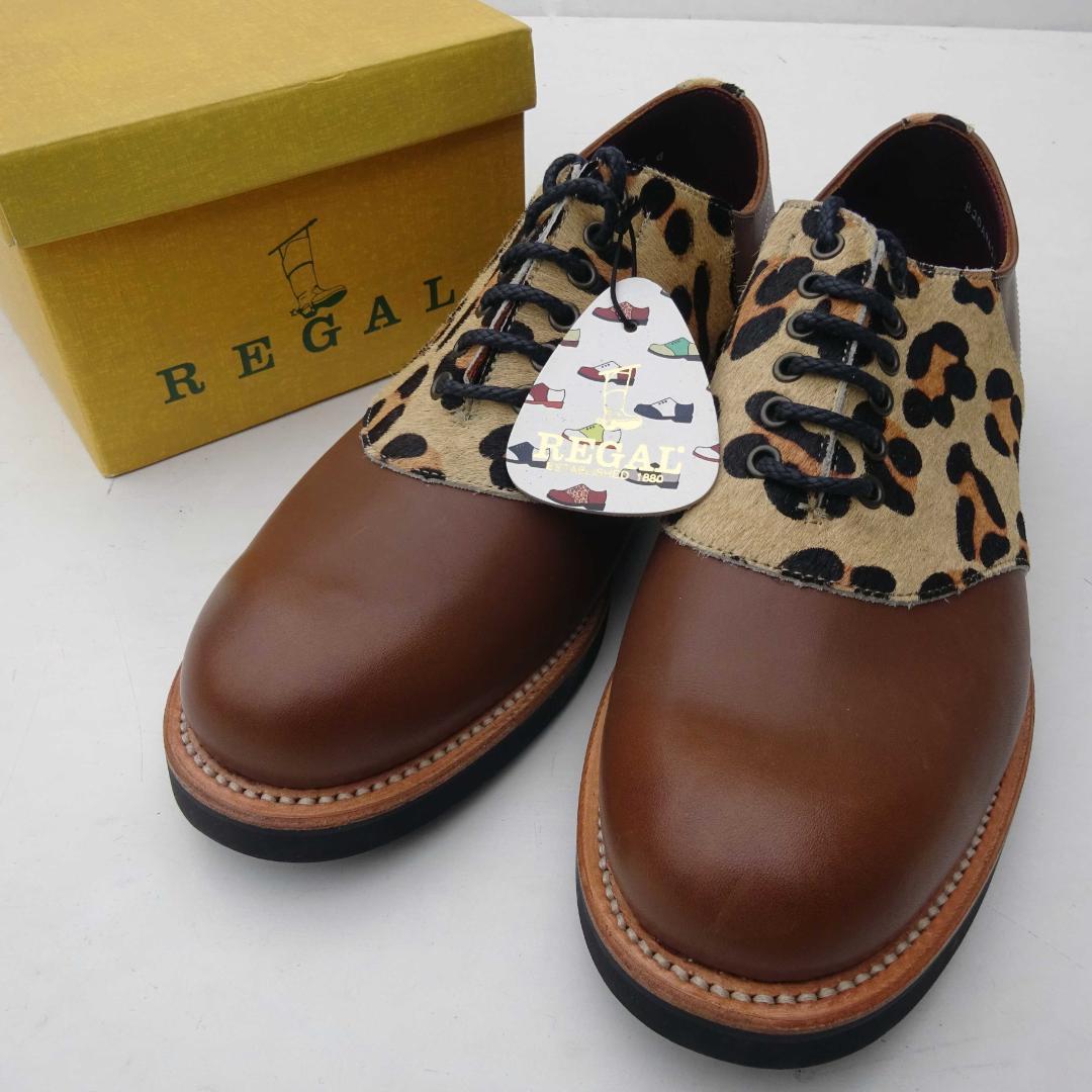 新品希少/限定　REGAL リーガル レオパード豹柄ヒョウ柄サドルシューズ27