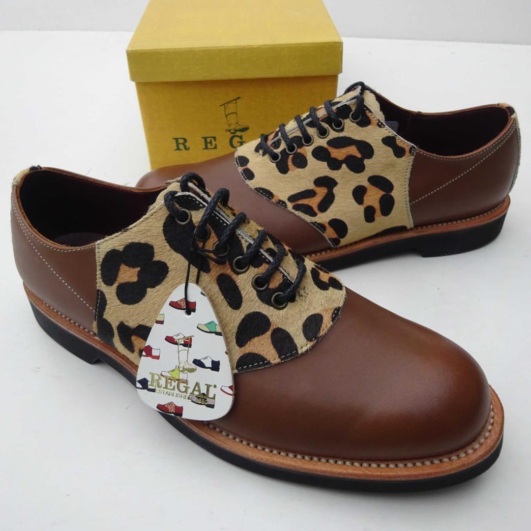 新品希少/限定　REGAL リーガル レオパード豹柄ヒョウ柄サドルシューズ27