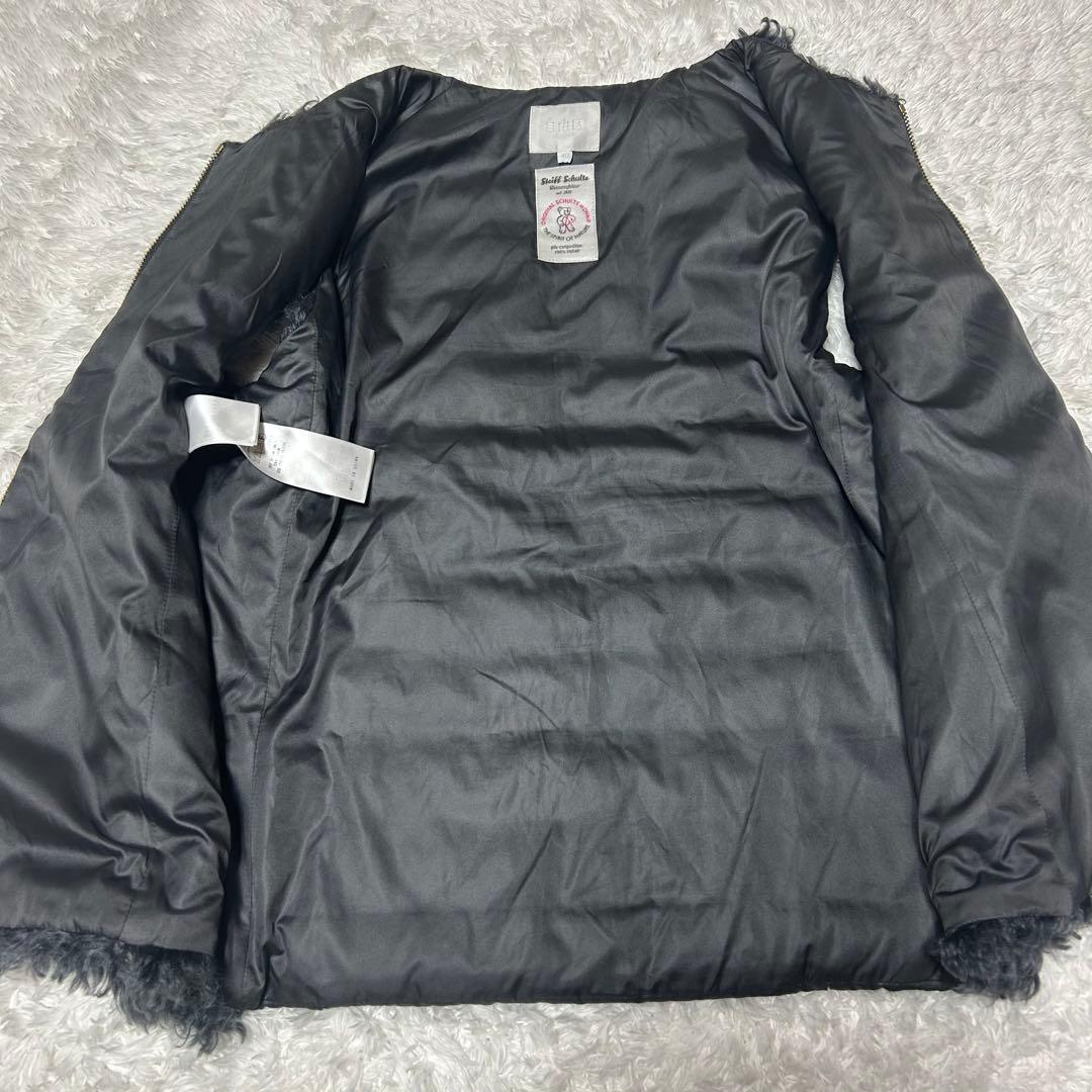 【自由区】ダウンベスト　テディーファー　モヘヤ100% ダブルジップ