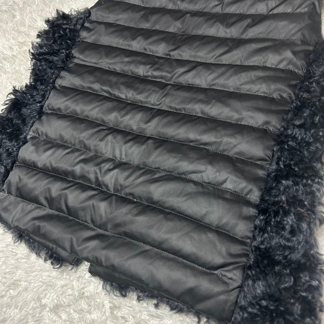 【自由区】ダウンベスト　テディーファー　モヘヤ100% ダブルジップ