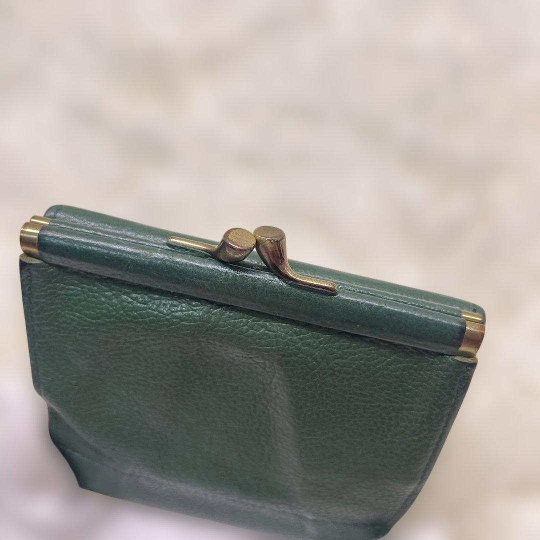 希少 美品 ILBISONTE ガマ折財布 緑 ミニマル イルビゾンテ グリーン