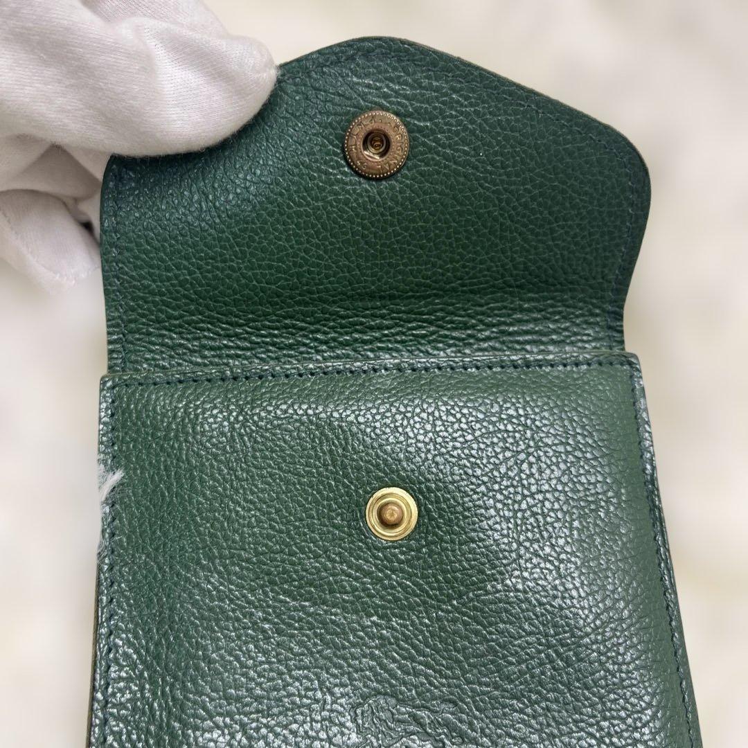 希少 美品 ILBISONTE ガマ折財布 緑 ミニマル イルビゾンテ グリーン