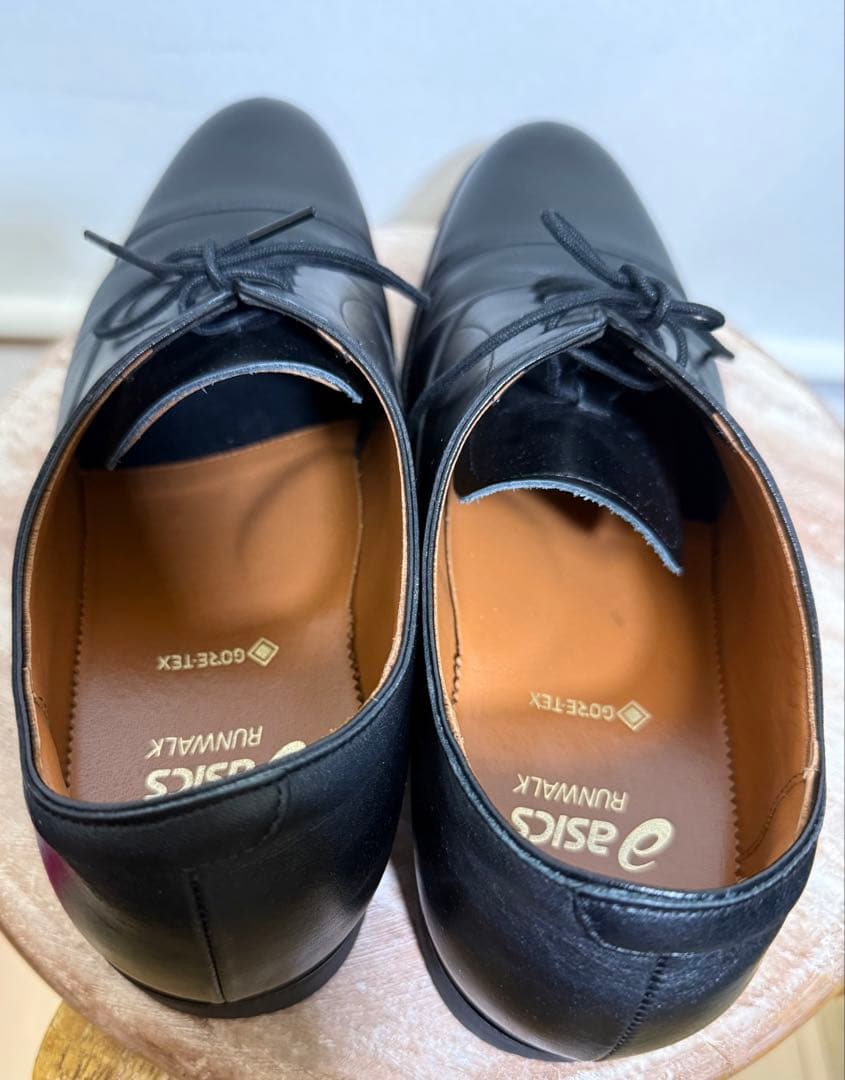 アシックス ランウォーク 1231A054-001 3E 25.5 革靴 黒