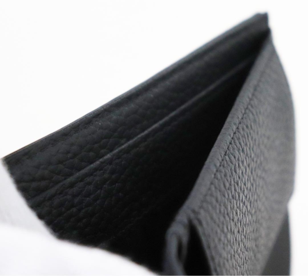 《エンポリオアルマーニ》箱付新品 イーグルロゴ総柄 立体ロゴ レザー2つ折り財布