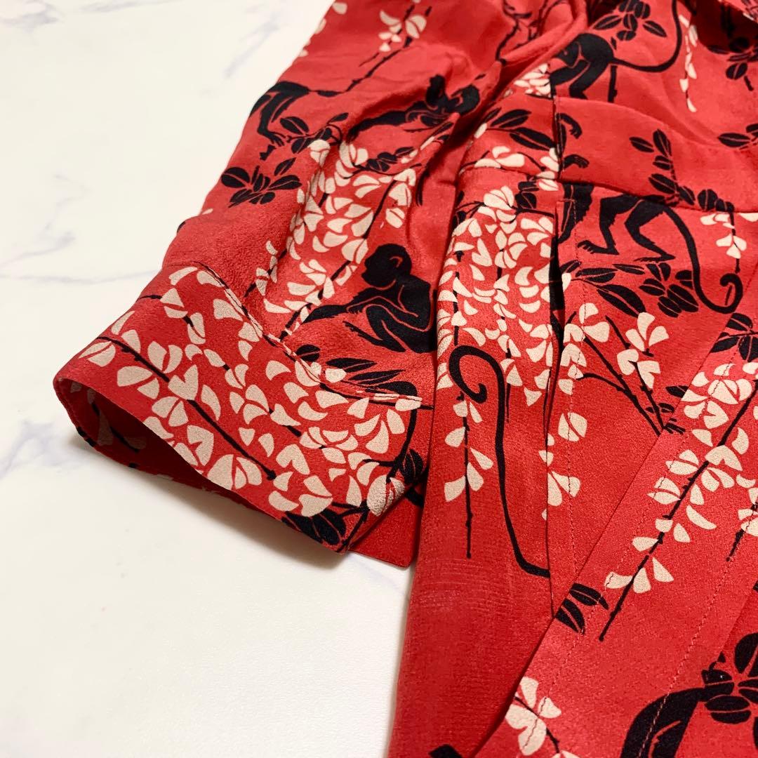 希少⭐️レッドヴァレンティノ　オールインワン　サロペット　総柄　赤