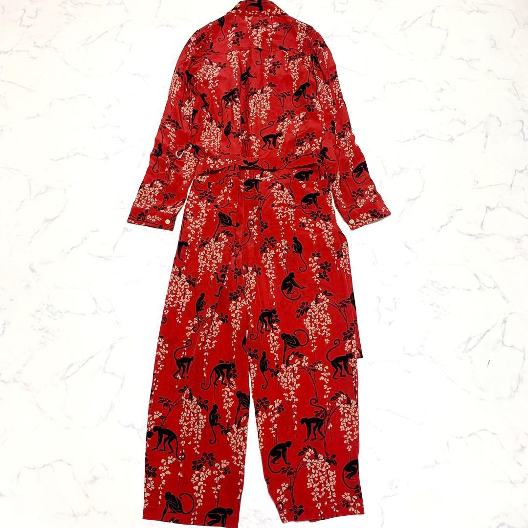 希少⭐️レッドヴァレンティノ　オールインワン　サロペット　総柄　赤