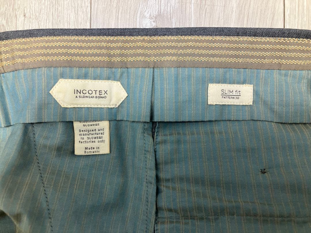 【極美品】INCOTEX SUPER100'S ウール スラックス パンツ 46