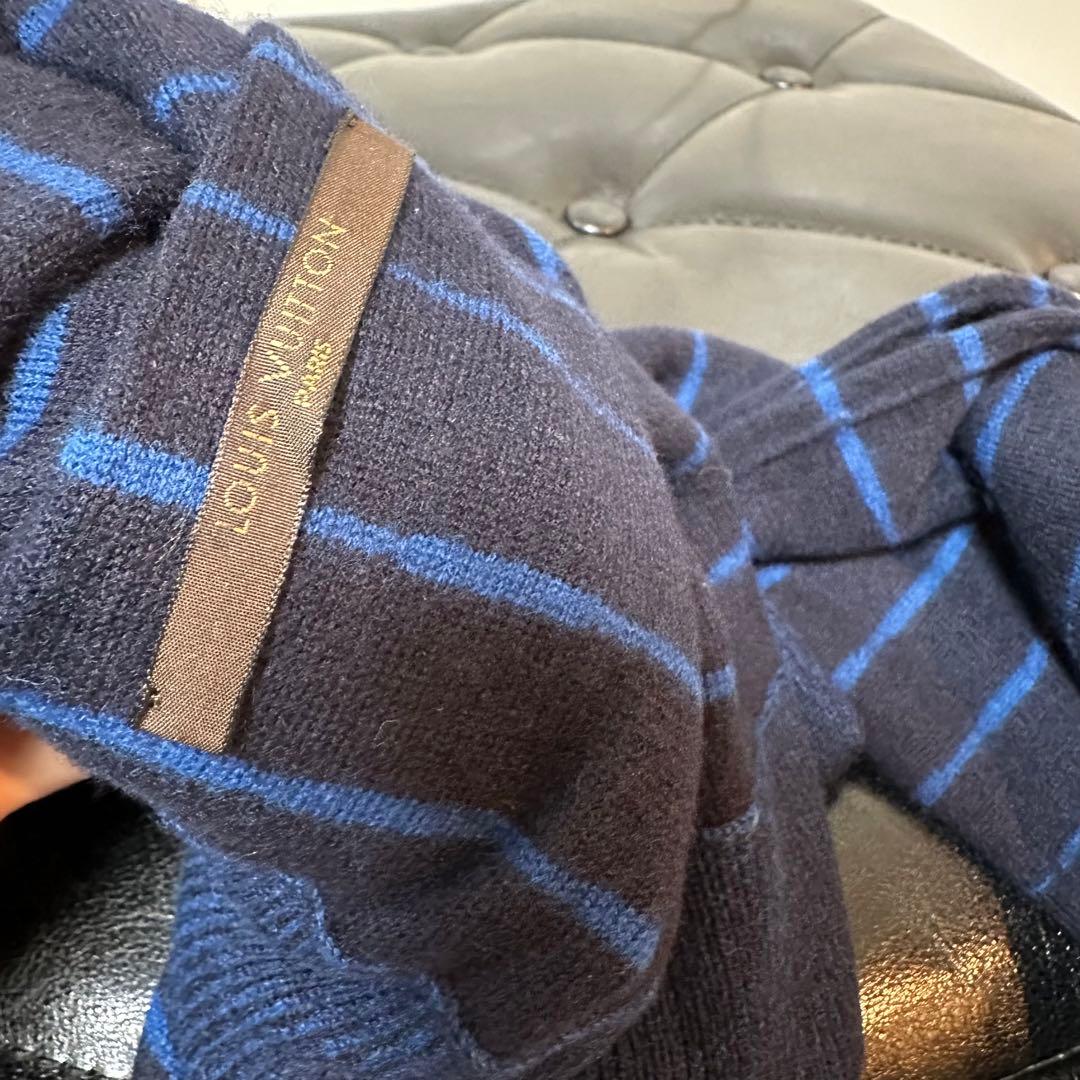 LOUISVUITTON■ボーダーロゴマフラー■LV刺繍■マフラー