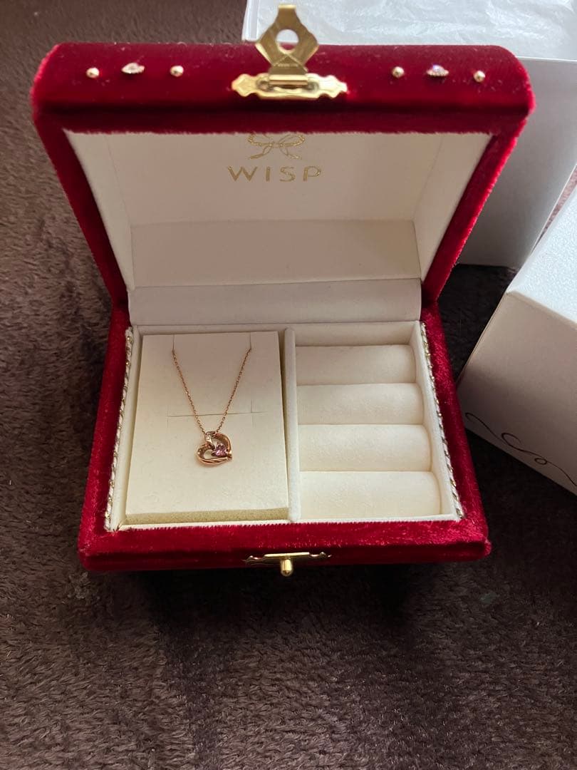 WISP K10PG ハート型ネックレス ピンクストーン