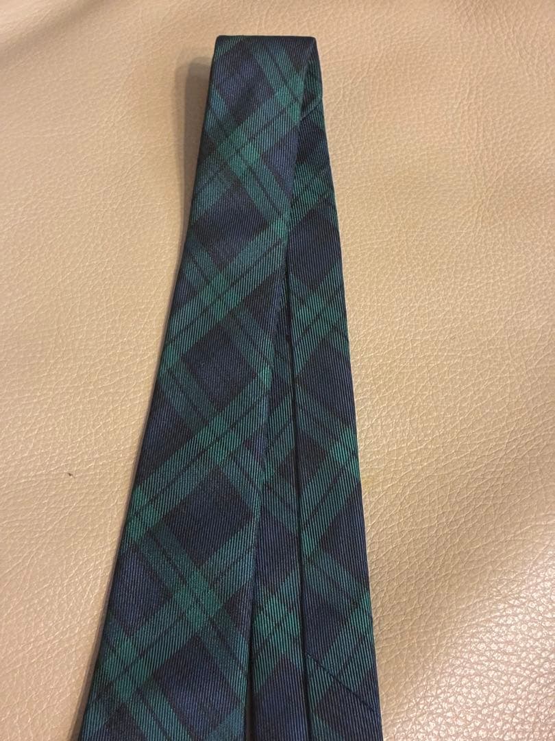 【未使用】ラルフローレン　ブラックウォッチ柄　プリントシルク　ネクタイ