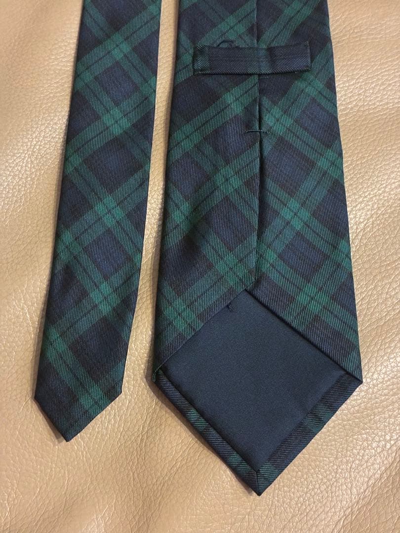 【未使用】ラルフローレン　ブラックウォッチ柄　プリントシルク　ネクタイ