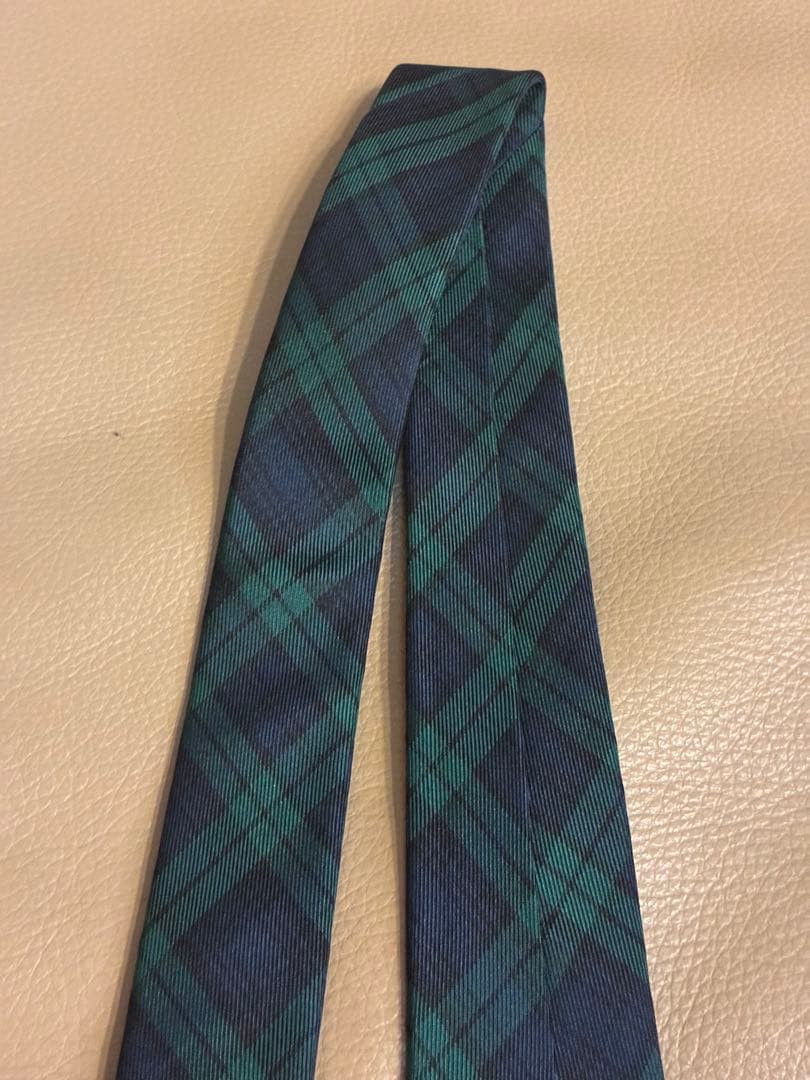 【未使用】ラルフローレン　ブラックウォッチ柄　プリントシルク　ネクタイ