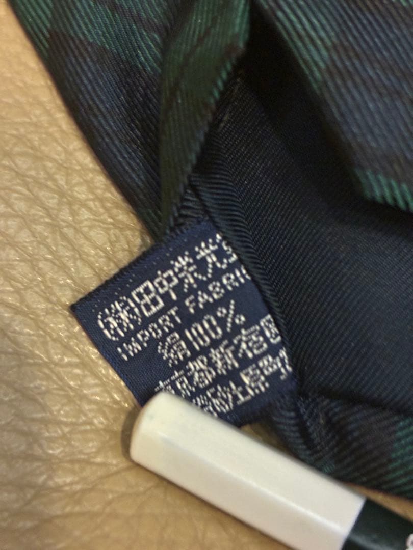 【未使用】ラルフローレン　ブラックウォッチ柄　プリントシルク　ネクタイ