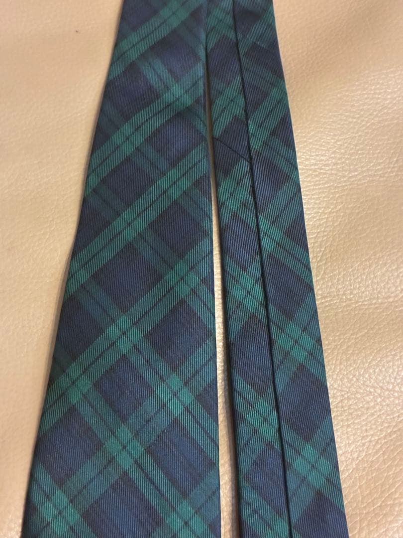 【未使用】ラルフローレン　ブラックウォッチ柄　プリントシルク　ネクタイ