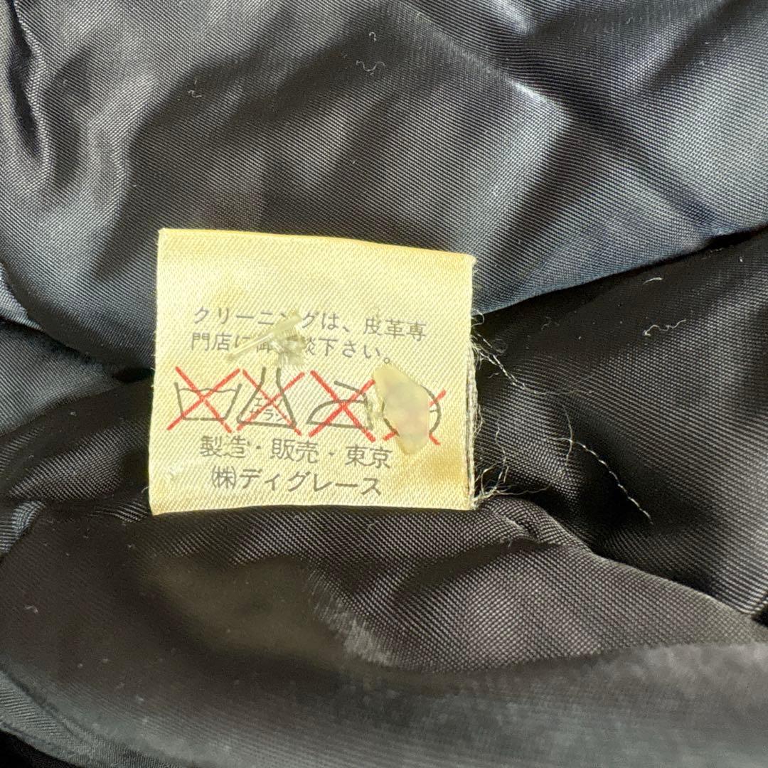 美品 PAPAS パパス スタジャン レザー切り替え バックロゴ 黒