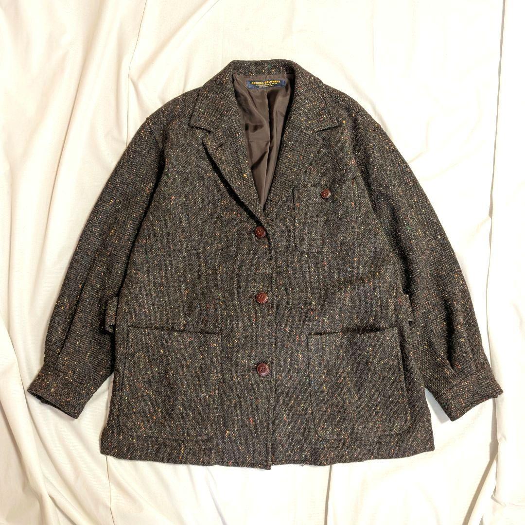 【Brooks Brothers】希少80sネップツイードハーフコート　ブラウン