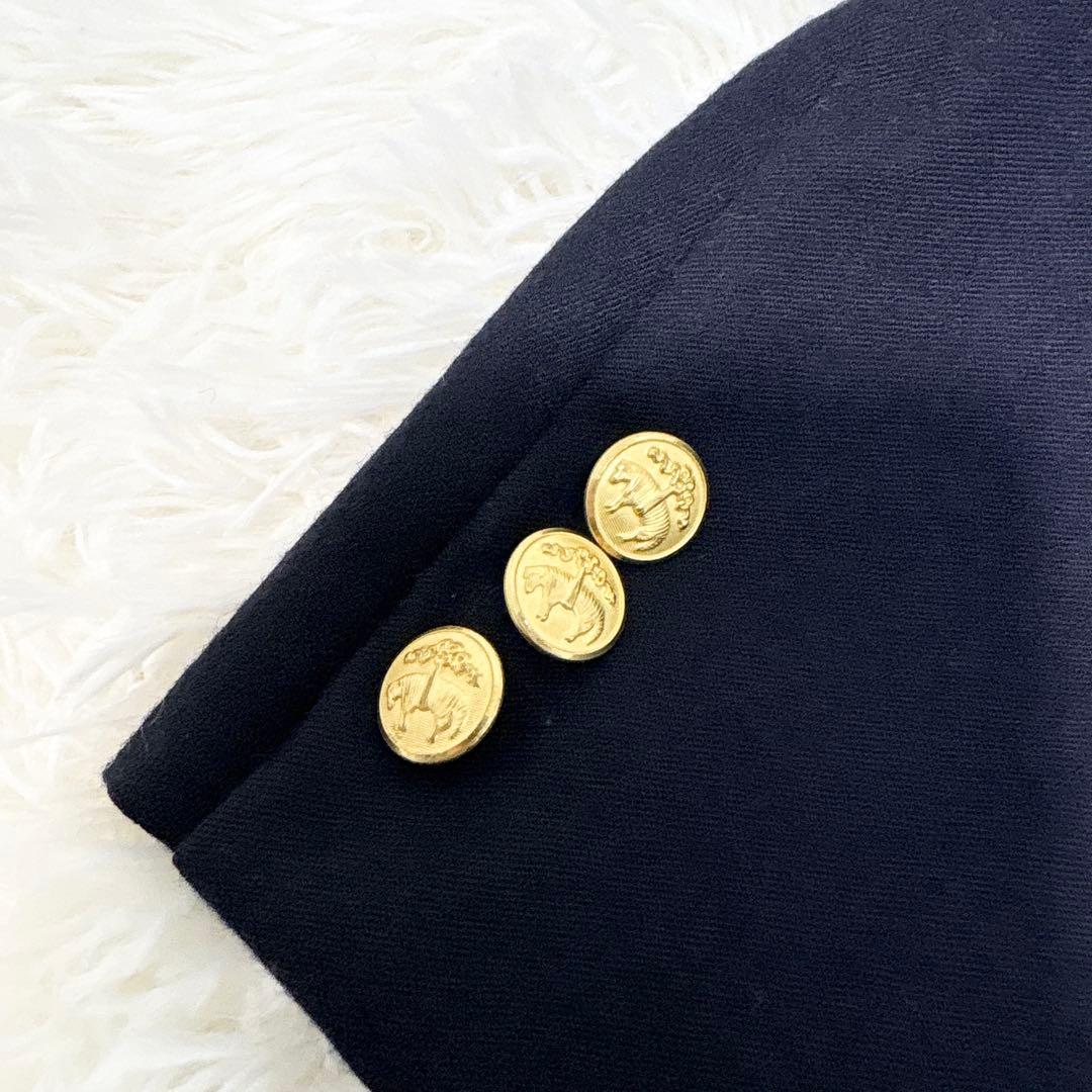 ブルックスブラザーズ 紺ブレ テーラードジャケット 金ボタン ロゴ 37SHT