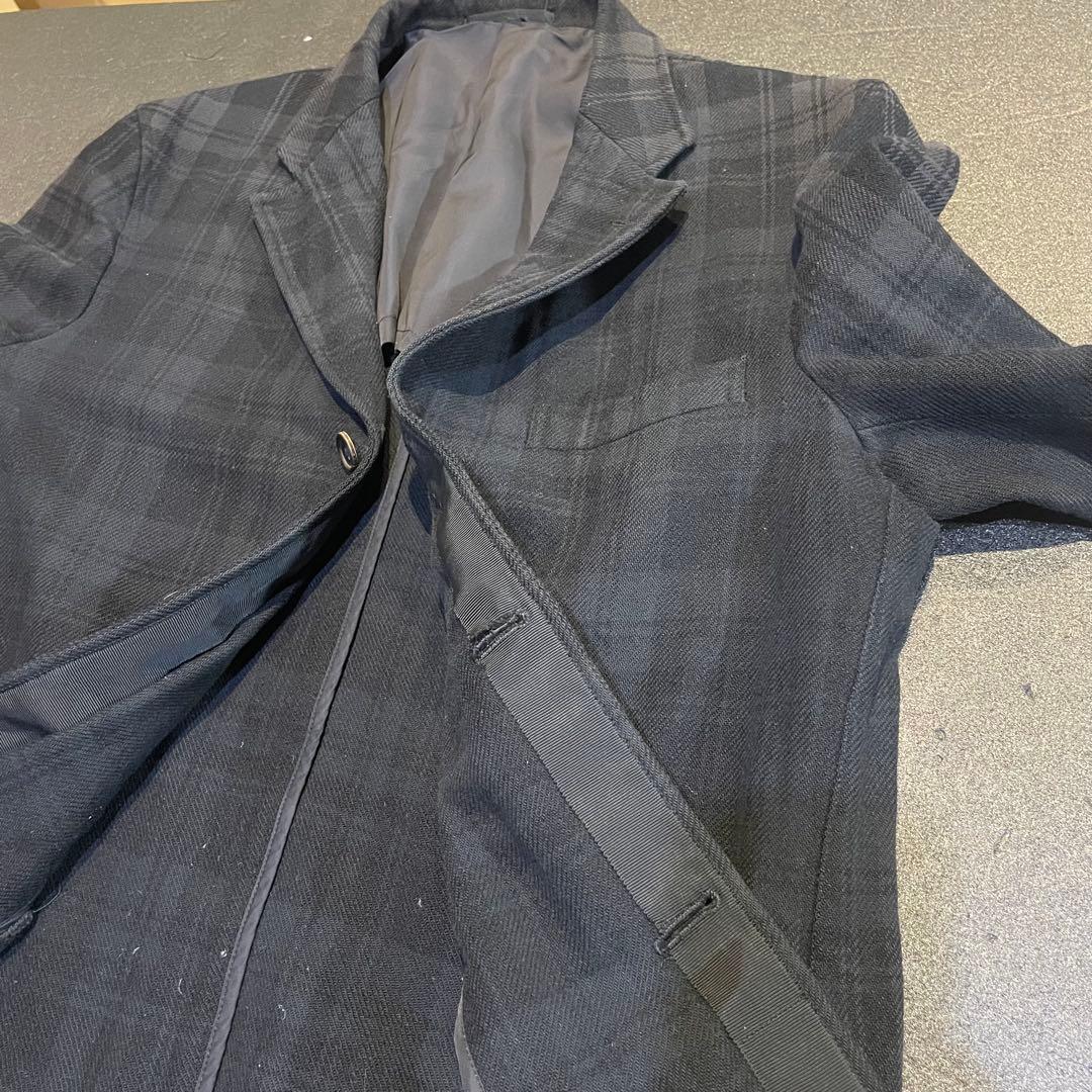 コムデギャルソンオム ブラックグレーチェック柄 カジュアルジャケット