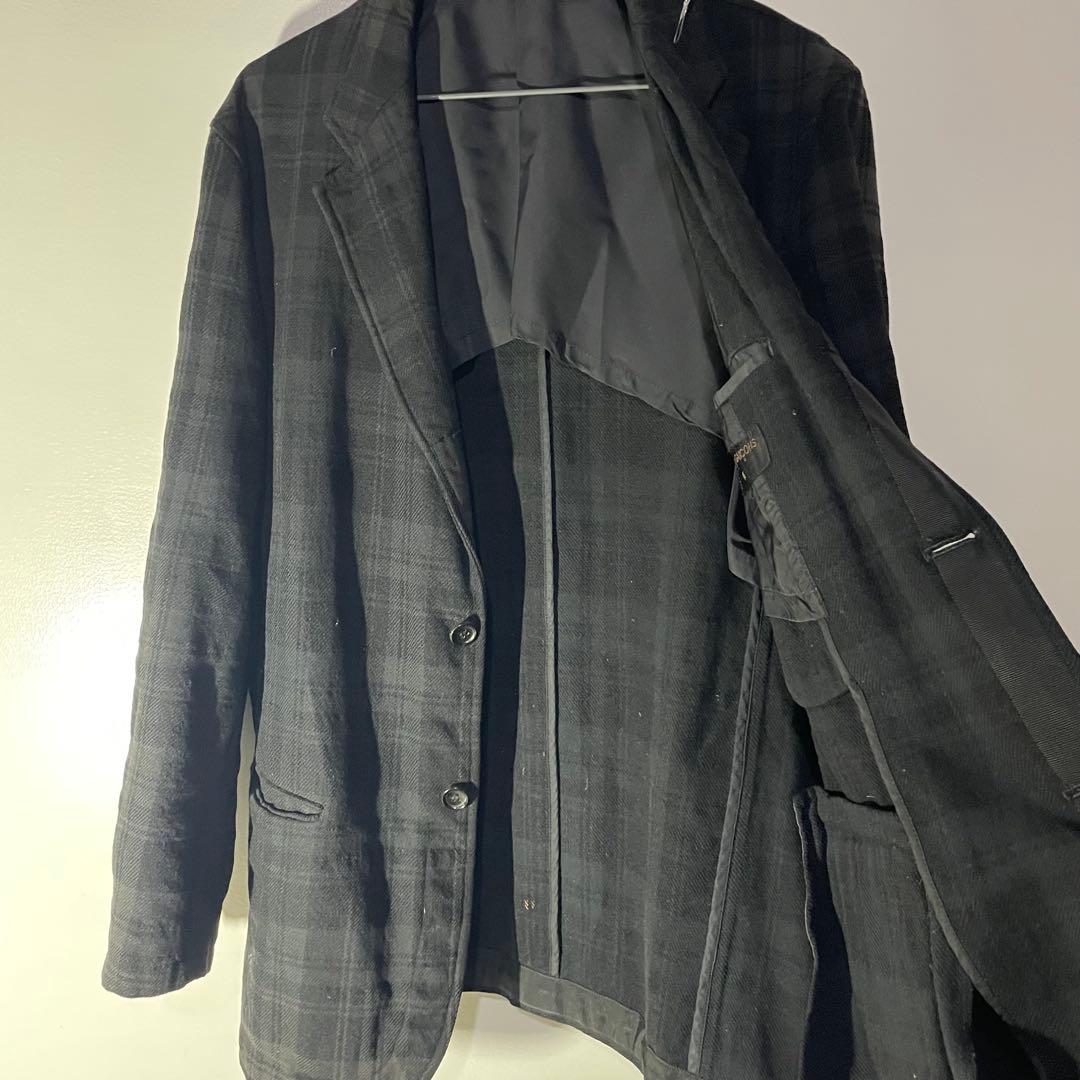 コムデギャルソンオム ブラックグレーチェック柄 カジュアルジャケット