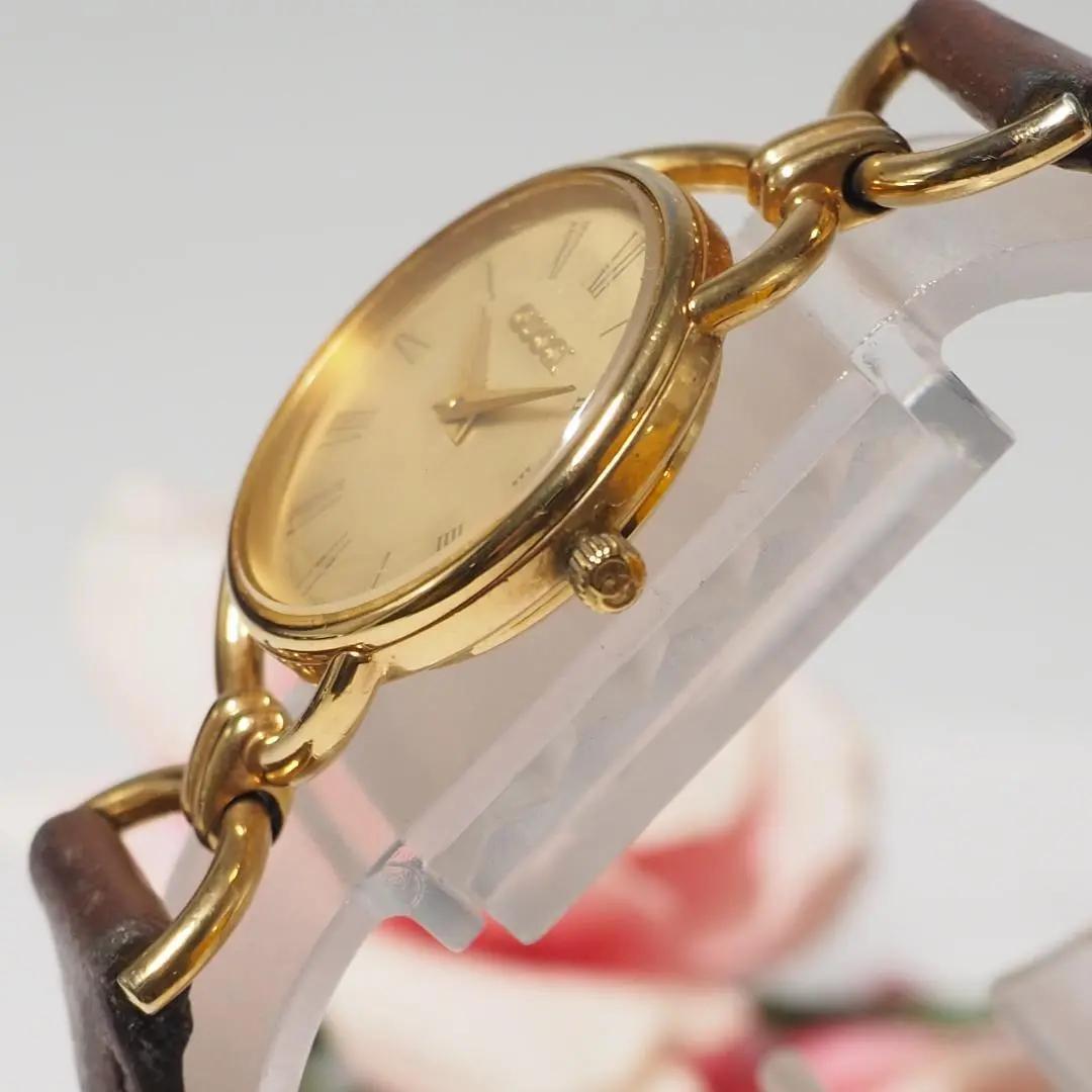 グッチ GUCCI ローマン 革ベルト ゴールド レディース 腕時計 C622