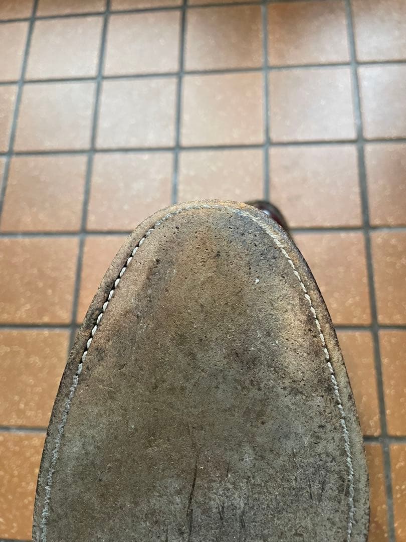 FLORSHEIM バーガンディ ガラスレザー ウィングチップシューズ