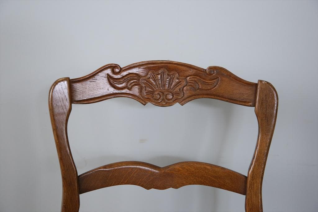 フランスアンティーク猫脚ダイニングチェア/イス/ラッシュシート(90-108-1