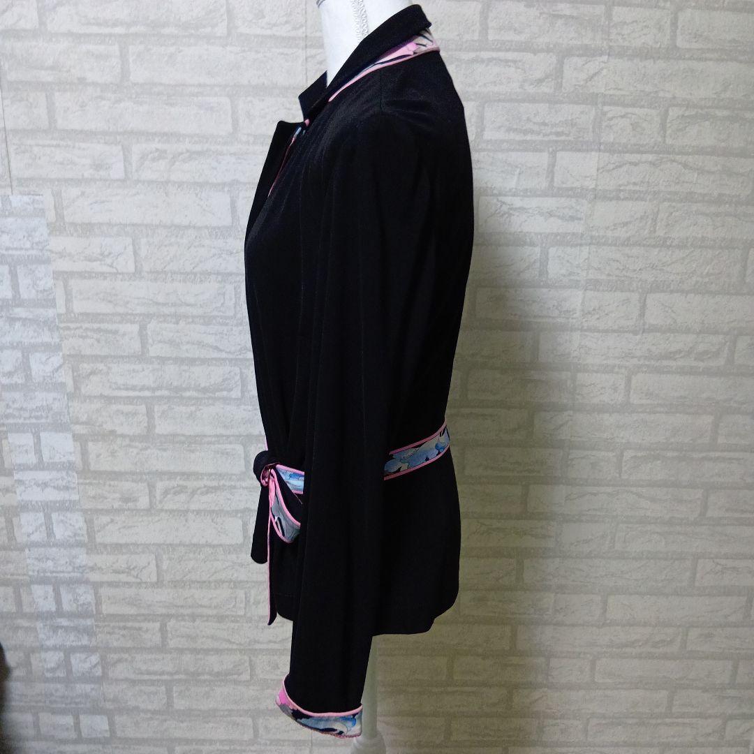 LEONARD PARIS　黒のテーラードジャケット ベルト付　訳あり良品✨️