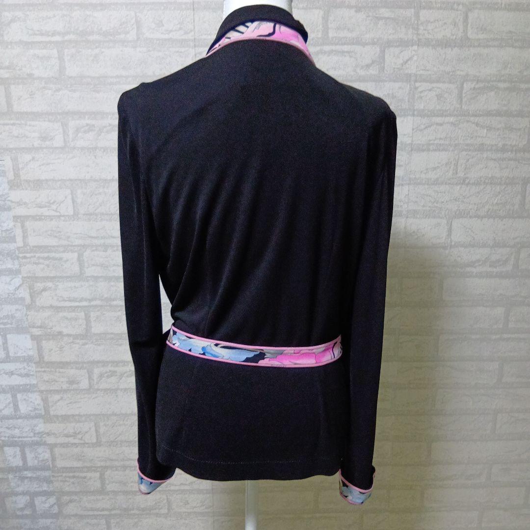 LEONARD PARIS　黒のテーラードジャケット ベルト付　訳あり良品✨️